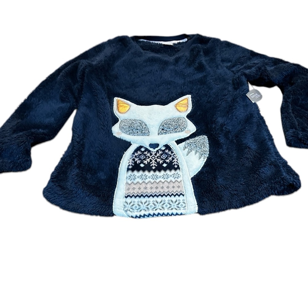 Secret Treasures Women Sherpa Long Sleeve Blue Fox Sleep Lounge Top Sz‎ m 8/10